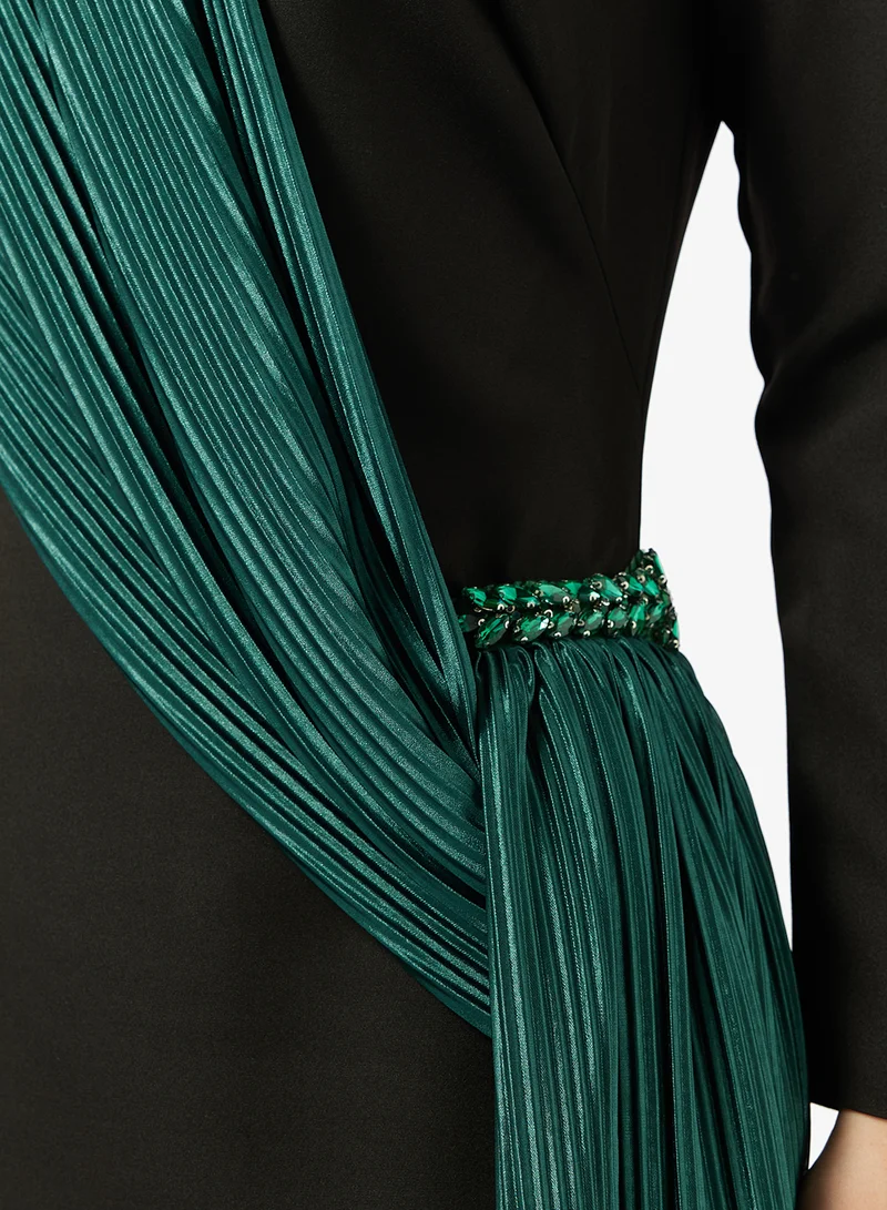 Namshi x  Column Dress With Statement Drape for Women | Best Price UAE